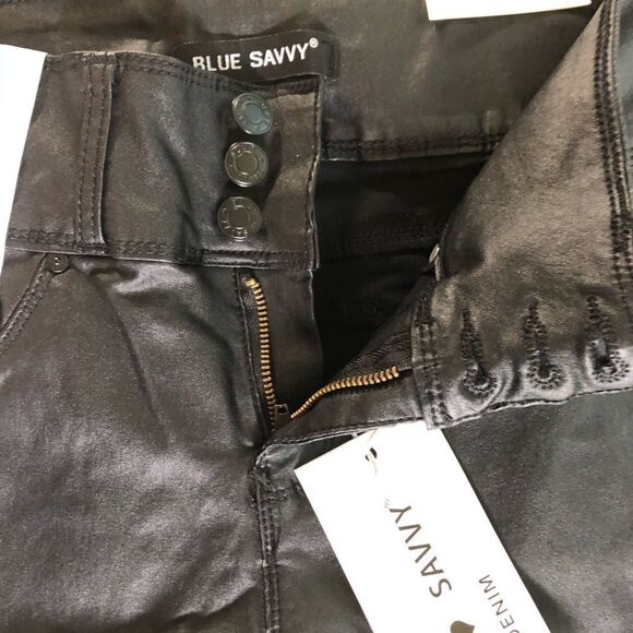 NWT Blue Savy Denim High Rise Push up Coated Denim - Picture 5 of 7